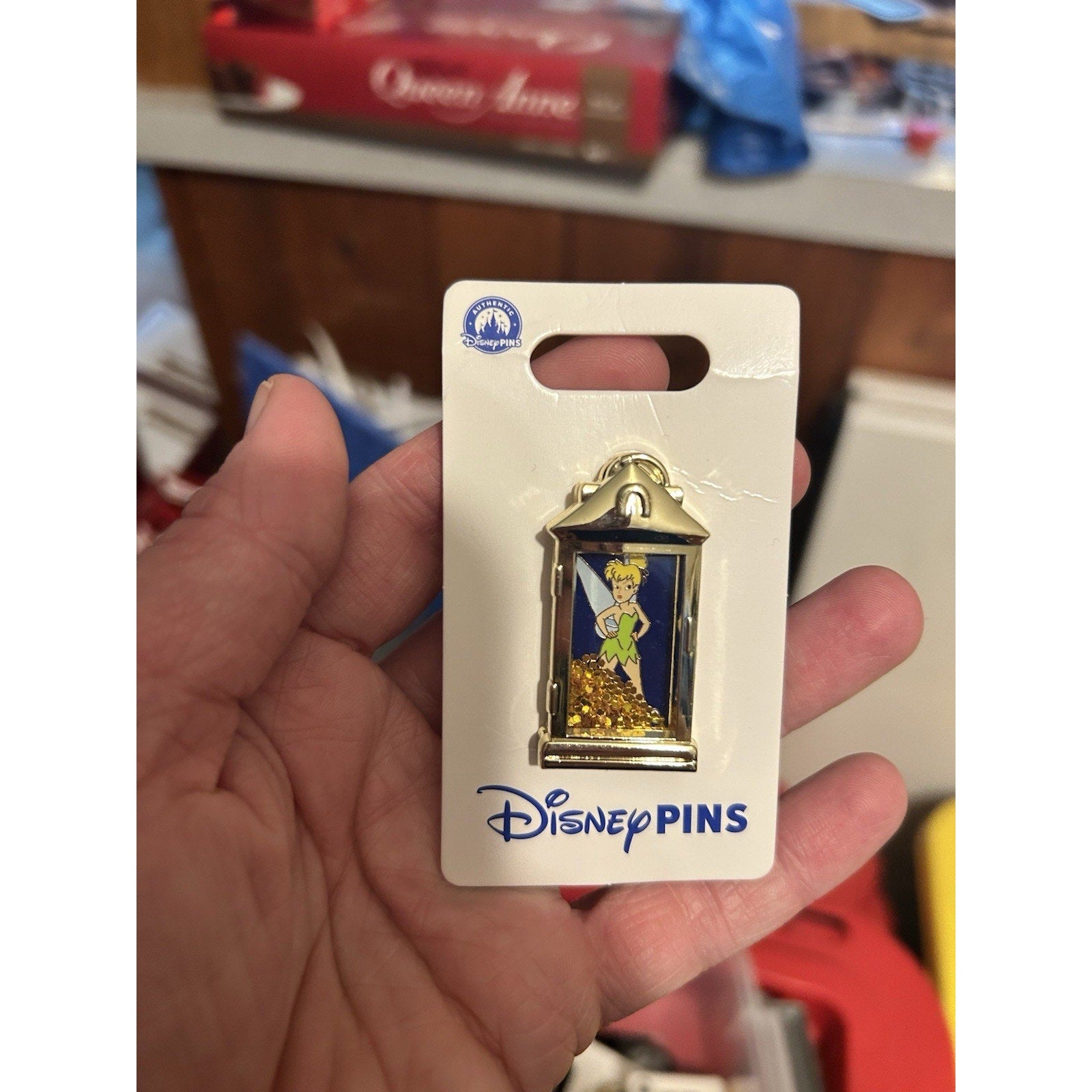 Disney Parks Tinker Bell Tinkerbell Lantern Peter Pan Pin New 3D Glitter